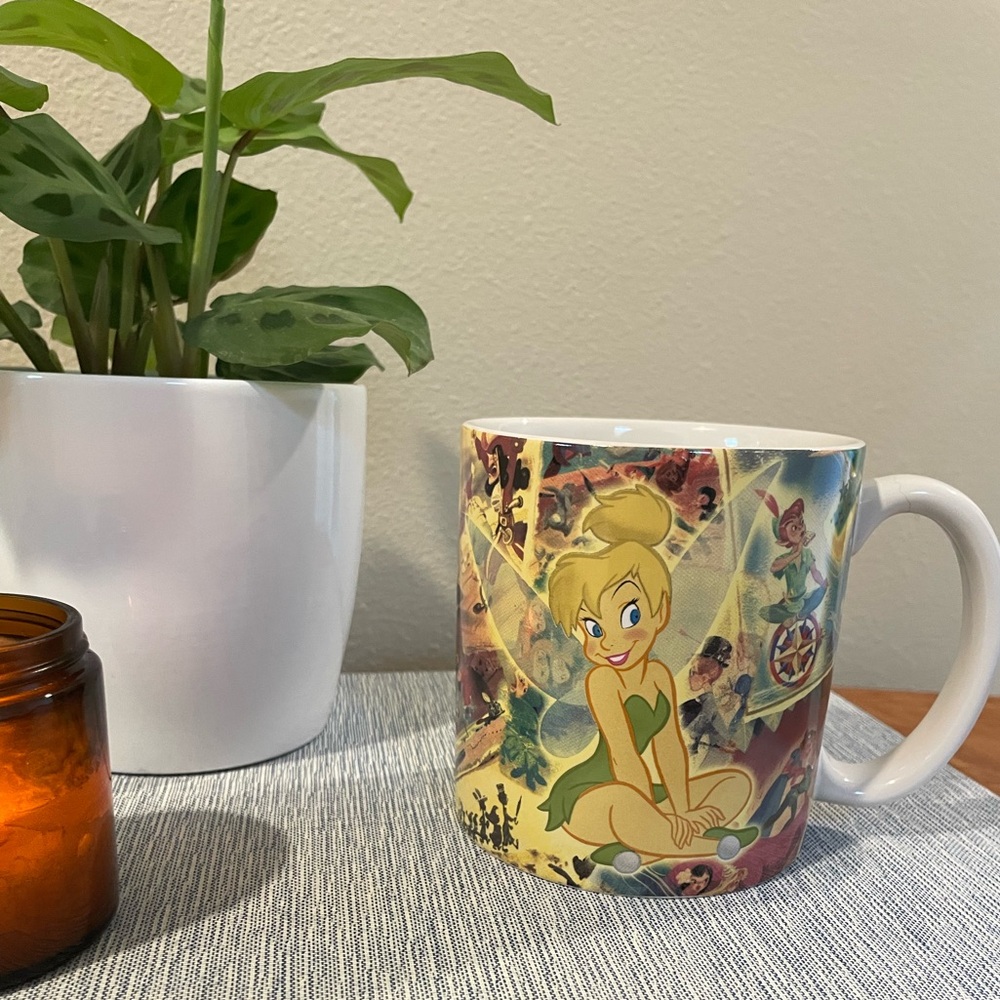Disney Store Tinker Bell & Peter Pan Large Ceramic Coffee Mug – Collectible